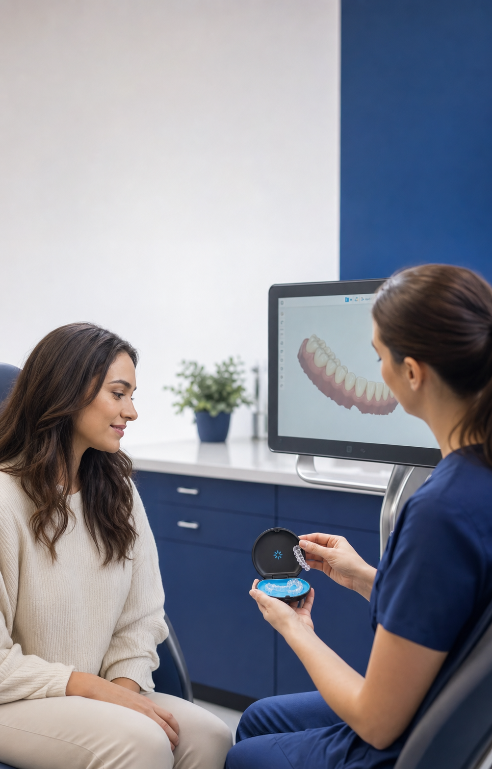 Illustrative Invisalign Clear Aligners consultation