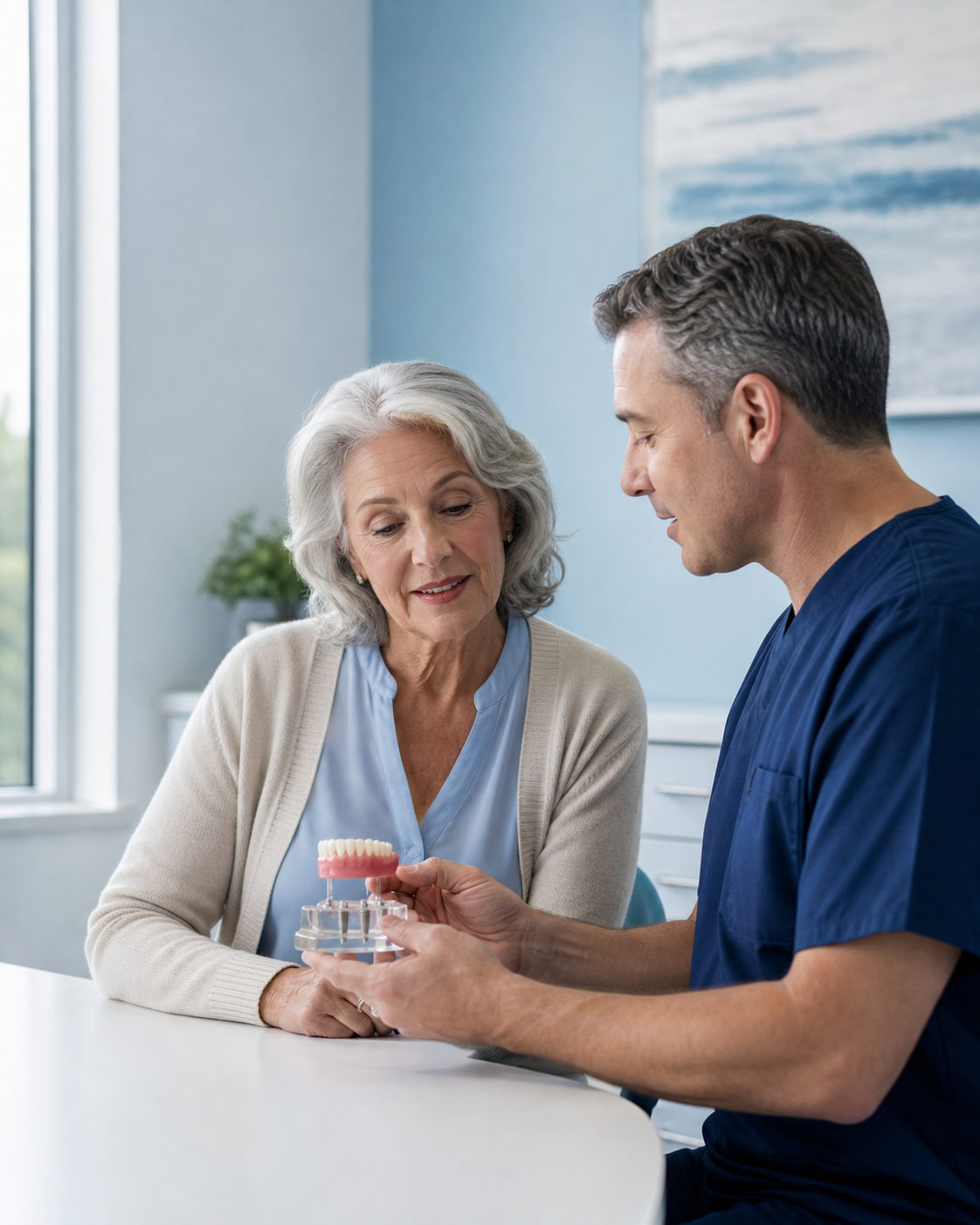 Illustrative Snap-In Dentures consultation